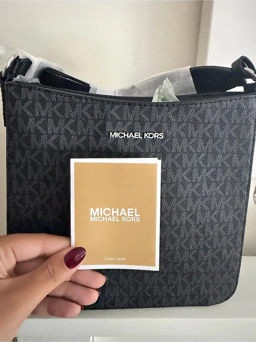 Michael Kors Jet Set Small Signature Logo Camera Crossbody Bag Black